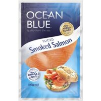 Cá hồi Úc xông khói cắt sẵn lát mỏng - Ocean Blue Smoked Salmon 100g - ăn kèm salad, khai vị, kẹp bánh buger - đãi Tết