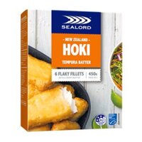 Cá Hoki Tẩm Bột Chiên Giòn, New Zealand Hoki, Tempura Batter, 6 Miếng Phi Lê (450g) - SEALORD