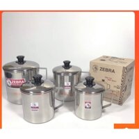 Ca Inox có nắp  Zebra Thái Lan 3 size-HNk Thái Lan