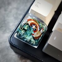 CA keycap, keycap custom, marvel, Captain shield keycap, keycap khiên, nút bàn phím cơ,  phím 1u