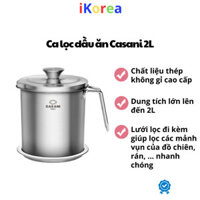 Ca lọc dầu ăn Casani đa năng 2L, Bình lọc dầu ăn có lưới lọc cặn - Thương hiệu Ý cao cấp