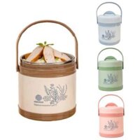 Cà men, Cặp lồng tròn inox nhựa VIỆT NHẬT 6466 - 2 tầng giữ nhiệt cơm canh