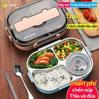 Cà men cơm AISHA hộp cơm giữ nhiệt văn phòng 4 ngăn riêng biệt cao cấp