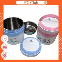 Cà men Giữ nhiệt 2 ngăn ruột inox có quai xách nhựa Việt Nhật-Nhựa việt Nhật dung tích 1L