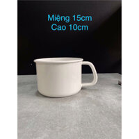 Ca men hàng bãi Nhật chất liệu thép tráng men dùng hâm nóng thức ăn trên bếp từ