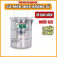 Cà men Inox Hộp đựng cơm Inox TITHAFAC 3 Ngăn Inox Giữ Nhiệt Không Gỉ Có Nắp Đậy Tiện Lợi KNY SHOP