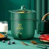 Ca nấu đa năng, Ca điện mini nấu mì siêu tốc 2 tầng kèm xửng hấp có tay cầm kiểu mới Điều chỉnh 2 chế độ nhiệt