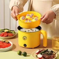 Ca Nấu Mì 2 Tầng Đa Năng, Nồi Điện Mini Vịt Vàng Nấu Cơm, Lẩu, Cháo, Chiên, Xào, Dung Tích 1,8L