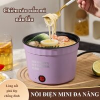 Ca nấu mì mini nồi mì ăn liền đa năng chiên xào thức ăn nấu canh nấu lẩu lòng nồi chống dính dung tích 1.5L