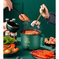 Ca nấu mì siêu tốc, nồi nấu đa năng mini siêu tốc 18cm,Kèm vỉ hấp trứng