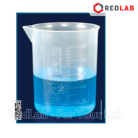 Ca nhựa PP không quai vạch nổi trắng ISOLAB 1000 2000 ml, cốc đong hóa chất chịu nhiệt, có VAT