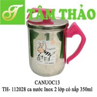 Ca nước Inox 2 lớp có nắp 350ml.Hàng Thái Lan cao cấp