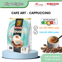 Cà phê art Cappuccino pha sẵn Aik Cheong Malaysia túi 12 gói x 25g