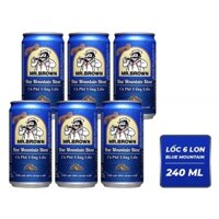 Cà phê Blue Mountain Blend Mr.Brown 240ml (lốc 6 lon)