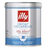 Cà phê bột illy Coffee Decaffeinated Medium roasted- 125gr round