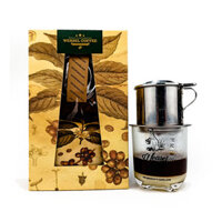 Cà phê Chồn nguyên chất 100% Hương Mai Cafe Weasel Coffee Gift Box (Intense Aroma) hương thơm đậm đà - Thích hợp làm quà biếu tặng gồm 01 gói cà phê dạng bột 250g + 01 phin inox cao cấp
