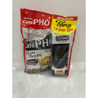 Cà phê đen đá + Ly Kim Cương Đen Nhựa Cao Cấp Hai Lớp - Phố MacCoffee bịch 35gói x 16g combo