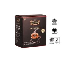 Cà phê Espresso 100 stick Cà Phê tan đen không đường, King Coffee