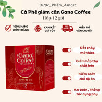 Cà Phê giảm cân Gano Coffee Cafe Mâm Xôi Nấm Linh Chi, giảm béo, giảm mỡ bụng an toàn hiệu quả, hộp 12 gói