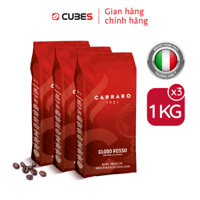 Cà phê hạt Carraro Globo Rosso Vị đậm đà từ quả phỉ và vị sô cô la dịu nhẹ - Hàng nhập khẩu từ Ý - Combo 3kg
