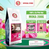 Cà phê hạt Moka rang mộc nguyên chất Copen Coffee 200G/GÓI - dành cho pha phin gu đắng nhẹ, thơm nồng, hậu ngọt kéo dài