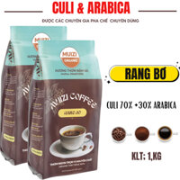 Cà phê hạt nguyên chất, Rang Bơ CULI 70% + 30 ARABICA  rang xay nguyên chất ( 1KG )