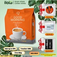 Cà phê Hoà tan 3 in 1 Goodmorning bịch 24 gói x 20gr Cafe sữa uống liền Trần Quang Coffee