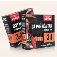 Cà phê Hòa Tan 3 trong 1 MR Viet 255g - Cafe Mr Viet 3 in 1 Instant Coffee (15 gói x 17g)