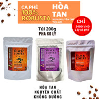 Cà phê hòa tan BLACK COFFEE, bột cafe hòa tan nguyên chất 100% Robusta
