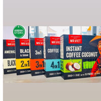 Cà Phê Hòa Tan Mr Viet - cafe Đen Americano / 2in1/  3in1 / Cappuccino/ Dừa - Mr Viet instant coffee