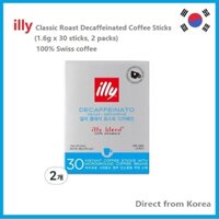 Cà phê khử caffein rang cổ điển illy (1.6g x 30 que, 2 gói) / Cà phê Thụy Sĩ 100% / Trực tiếp từ Hàn Quốc