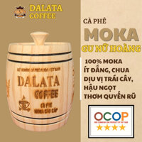 Cà phê nguyên chất Đà Lạt - Cầu Đất. MOKA Hộp Gỗ - DALATA COFFEE. Nhẹ nhàng, đậm đà, thanh chua - hương thơm đặc biệt.