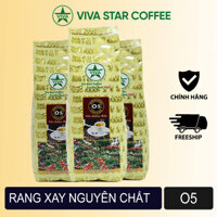 CÀ PHÊ NGUYÊN CHẤT - Hạt Culi Arabica + Moka - Rang Vừa - Gói 500gr ORIGINAL 5 VIVA STAR COFFEE