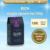 Cà Phê Nguyên Hạt LÀ VIỆT Rich 100% Arabica 250gr Vị sô-cô-la Đen Đậm.