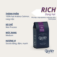 Cà Phê Nguyên Hạt LÀ VIỆT Rich 100% Arabica 250g Vị sô-cô-la Đen Đậm