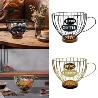 Cà Phê Pod Giá Đỡ Dây Sắt Tổ Chức Đế Bằng Gỗ Cốc Bảo Quản Dung Tích Lớn Cho Quầy Bar Cafe
