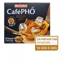 Cà phê rang xay Gold 3in1 Cà Phê Phố hộp 10 gói x 29g (1 Hộp)