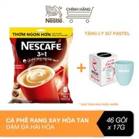 Cà phê rang xay hòa tan Nescafé 3in1 đậm đà hài hòa (Bịch 46 gói x 17g) mua 2 tặng ly thủy tinh LUMIAC
