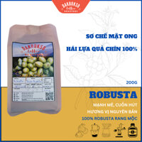 Cà phê Robusta DAKBUKSO Sơ chế mật ong Cà phê sạch Rang mộc Cà phê rang xay nguyên chất Mùi hương quyến rũ Gói 200g R011