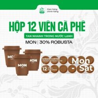 Cà Phê SẤY THĂNG HOA MIRABI - HOÀ TAN TRONG NƯỚC LẠNH - Hộp 12 viên Nâu (30% ROBUSTA - 70% ARABICA)