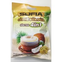 Cà phê Sữa Dừa hòa tan 4 in 1 SOFIA 540g (30 gói/bịch)