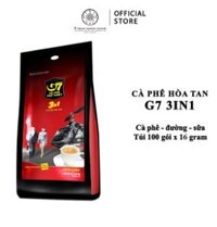 Cà phê sữa hòa tan G7 3in1 bịch 100 gói (gói dài)