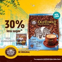 Cà phê trắng hòa tan OldTown White Coffee Malaysia Less Sugar (ít đường) 15 gói x 35g