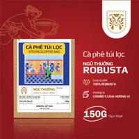 Cà Phê Túi Lọc Ngũ Thường 100% Robusta - Combo 5 Hương Vị Cà Phê Chất Lượng Cao (Nhân-Lễ-Nghĩa-Trí-Tín) [15gramx10 gói]