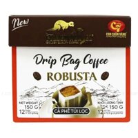 Cà Phê Túi Lọc Robusta Con Chồn Vàng Hộp 150g (12 Túi 12.5g)