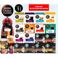 CÀ PHÊ VIÊN NÉN (DÙNG CHO MÁY DOLCE GUSTO) NESCAFE/ STARBUCKS CÁC VỊ HỘP 12-16 VIÊN NÉN