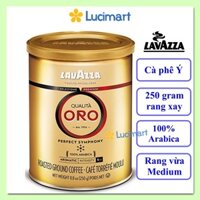 Cà phê Ý Lavazza rang xay sẵn Qualita Oro Ground Coffee 100% Arabica, hộp 250 gram [Made in Italy]