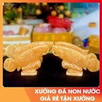 Cá Rồng phong thủy đá Ngọc Hoàng Long, Ngọc Onyx dài 15cm và 22cm