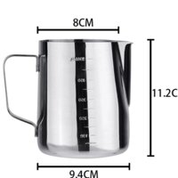 CA RÓT SỮA INOX 350ml , 600ml (100% inox 304), cafe espresso