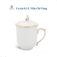 Ca trà mẫu đơn viền vàng 0.3L sứ Minh Long - ca trà mẫu đơn viền vàng